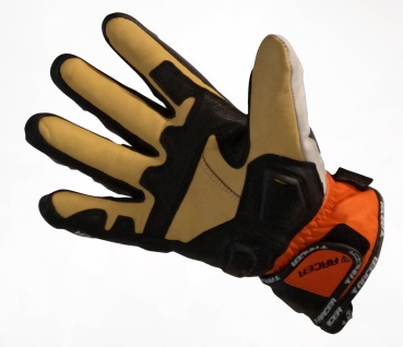 RACER M-TOP SHORT,  schwarz-orange-weisse kurze Tourenhandschuhe, atmungsaktiv und wasserdicht